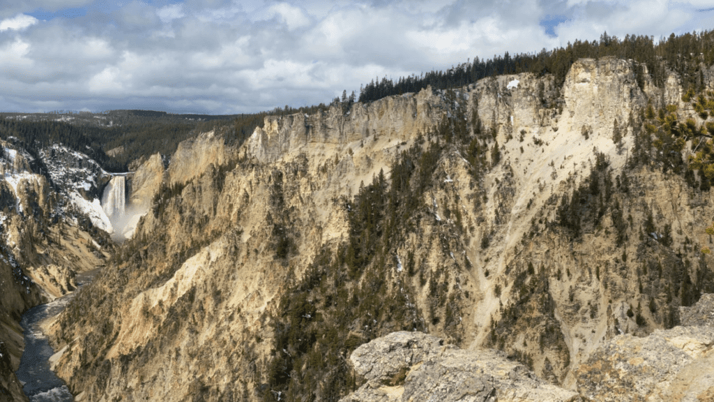 Yellowstone Falls and the Grand Canyon of the Yellowstone from Artist Point. Taken on a private tour with Teton Excursions in Yellowstone National Park.