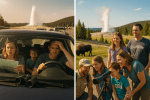 A stressed family vs. a happy family on a private Yellowstone family tour